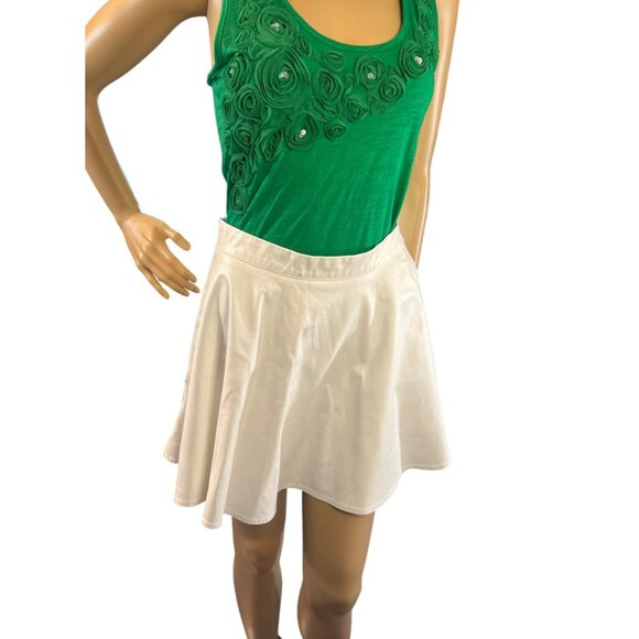 (6 for $25) Shein Faux Leather Skater Skirt in‎ White Size Small - Picture 2 of 5